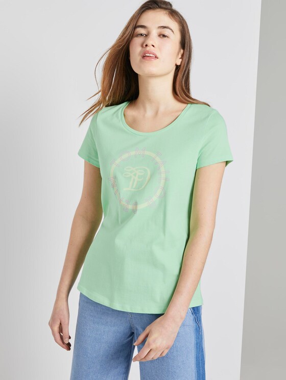 T-Shirt mit Logo-Print - Frauen - soft neo green T-Shirt mit Logo-Print - Frauen - soft neo green - 5 - TOM TAILOR Denim
