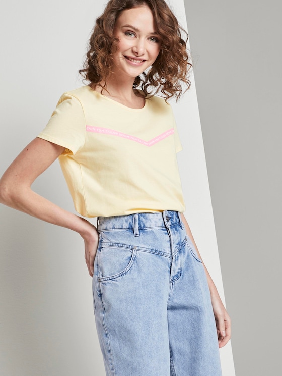 Nena & Larissa: T-Shirt mit Printstreifen - Frauen - pale yellow Nena & Larissa: T-Shirt mit Printstreifen - Frauen - pale yellow - 5 - TOM TAILOR Denim