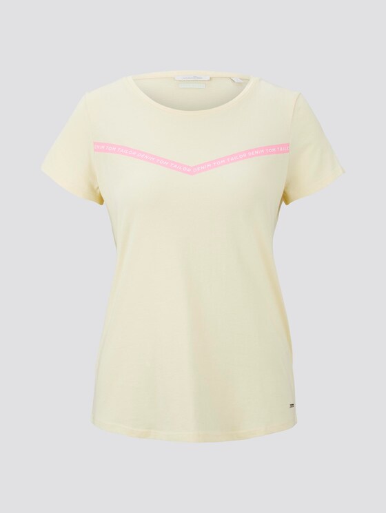 Nena & Larissa: T-Shirt mit Printstreifen - Frauen - pale yellow Nena & Larissa: T-Shirt mit Printstreifen - Frauen - pale yellow - 7 - TOM TAILOR Denim
