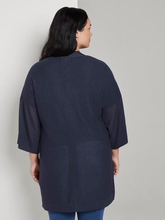Cardigan mit weiten Ärmeln - Frauen - Real Navy Blue Cardigan mit weiten Ärmeln - Frauen - Real Navy Blue - 2 - My True Me