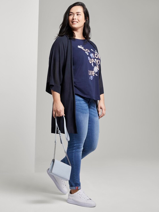 Cardigan mit weiten Ärmeln - Frauen - Real Navy Blue Cardigan mit weiten Ärmeln - Frauen - Real Navy Blue - 3 - My True Me