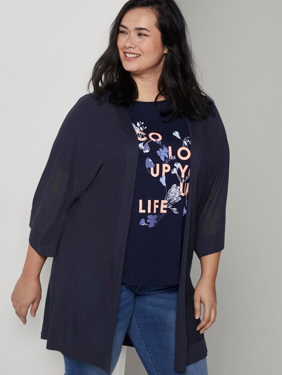 Cardigan mit weiten Ärmeln - Frauen - Real Navy Blue Cardigan mit weiten Ärmeln - Frauen - Real Navy Blue - 5 - My True Me