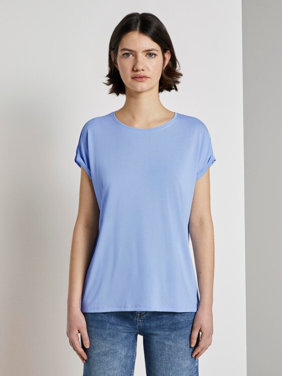 Lockeres T-Shirt aus Modal - Frauen - fresh light blue Lockeres T-Shirt aus Modal - Frauen - fresh light blue - 1 - TOM TAILOR Denim