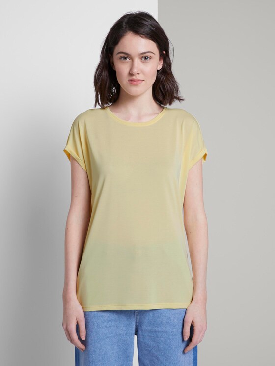 Lockeres T-Shirt aus Modal - Frauen - pale yellow Lockeres T-Shirt aus Modal - Frauen - pale yellow - 1 - TOM TAILOR Denim