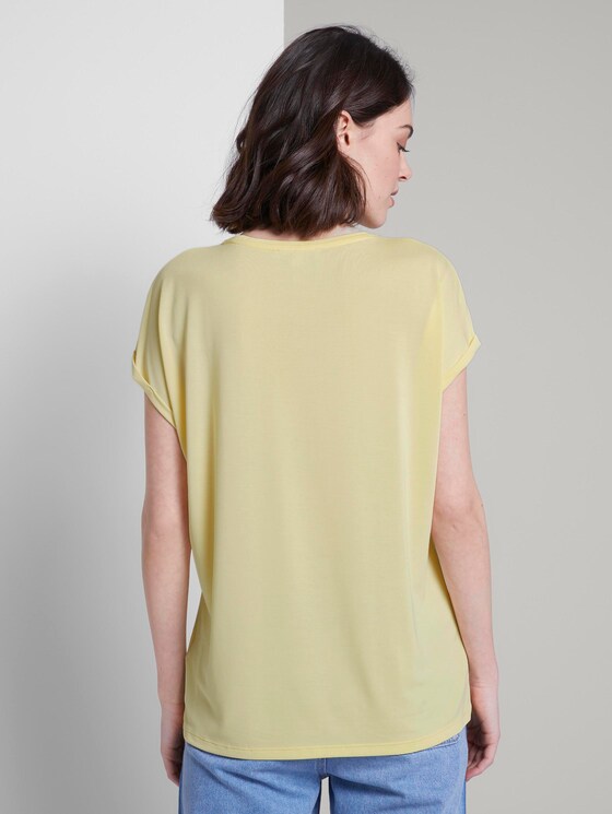 Lockeres T-Shirt aus Modal - Frauen - pale yellow Lockeres T-Shirt aus Modal - Frauen - pale yellow - 2 - TOM TAILOR Denim