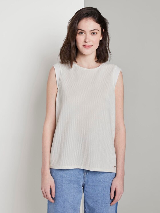 Printed top with wing sleeves - Women - Off White Printed top with wing sleeves - Women - Off White - 1 - TOM TAILOR Denim