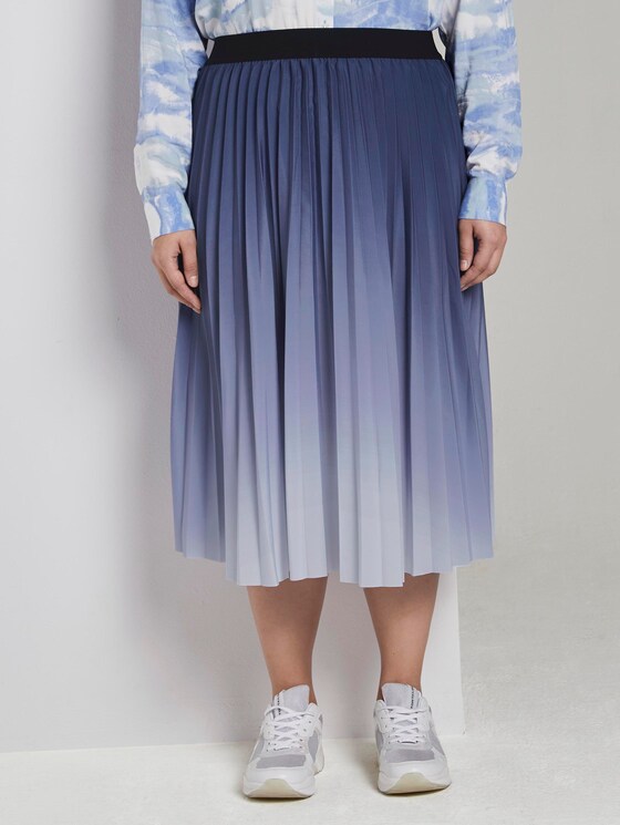 Plissierter Midi-Rock mit Farbverlauf - Frauen - Real Navy Blue Plissierter Midi-Rock mit Farbverlauf - Frauen - Real Navy Blue - 1 - My True Me