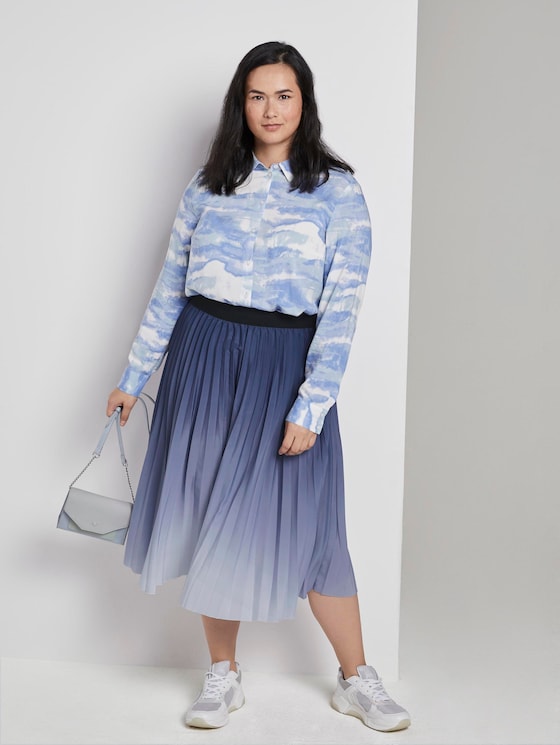 Plissierter Midi-Rock mit Farbverlauf - Frauen - Real Navy Blue Plissierter Midi-Rock mit Farbverlauf - Frauen - Real Navy Blue - 3 - My True Me