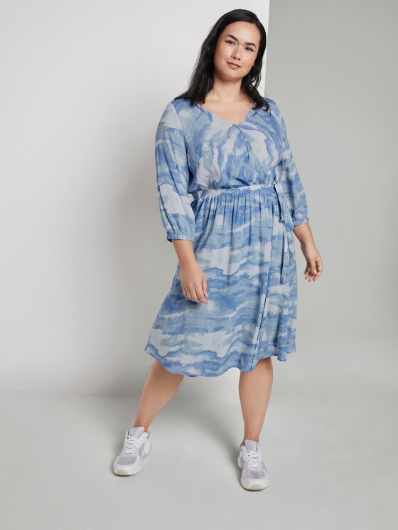 Midi-Wickelkleid im Batik-Look - Frauen - bluish tie dye Midi-Wickelkleid im Batik-Look - Frauen - bluish tie dye - 3 - My True Me