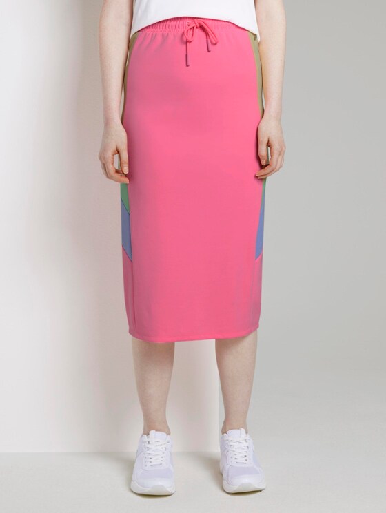 Midi skirt in colour blocking - Women - neon rose Midi skirt in colour blocking - Women - neon rose - 1 - TOM TAILOR Denim