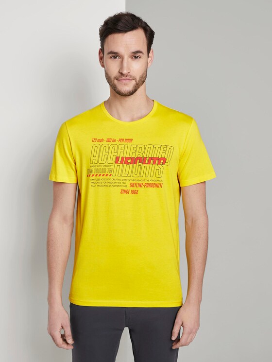 T-Shirt mit Print - Männer - bright yellow T-Shirt mit Print - Männer - bright yellow - 1 - TOM TAILOR