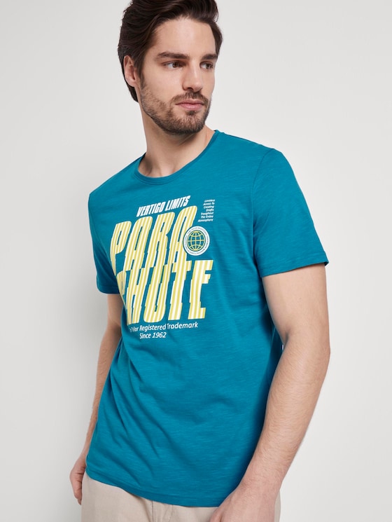 Sportliches T-Shirt mit Print - Männer - teal bay green Sportliches T-Shirt mit Print - Männer - teal bay green - 5 - TOM TAILOR