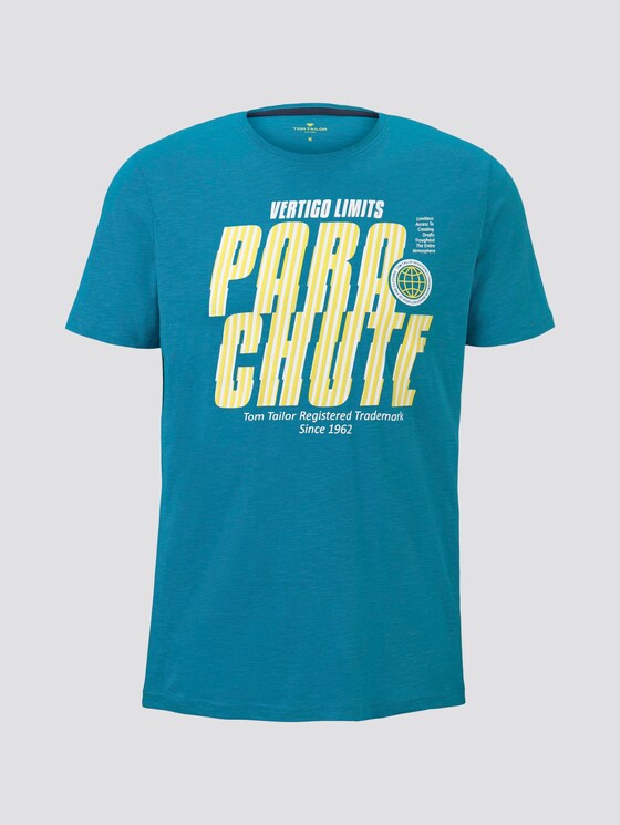 Sportliches T-Shirt mit Print - Männer - teal bay green Sportliches T-Shirt mit Print - Männer - teal bay green - 7 - TOM TAILOR