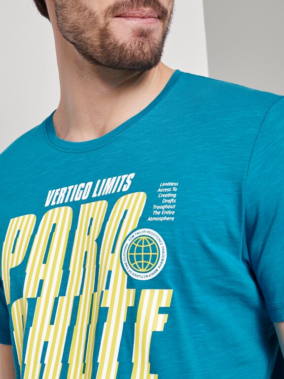 Sportliches T-Shirt mit Print - Männer - teal bay green Sportliches T-Shirt mit Print - Männer - teal bay green - 9 - TOM TAILOR