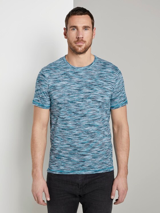 Bunt meliertes T-Shirt - Männer - teal spacedye Bunt meliertes T-Shirt - Männer - teal spacedye - 1 - TOM TAILOR