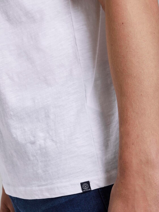 T-Shirt in Melange-Struktur - Männer - White T-Shirt in Melange-Struktur - Männer - White - 10 - TOM TAILOR