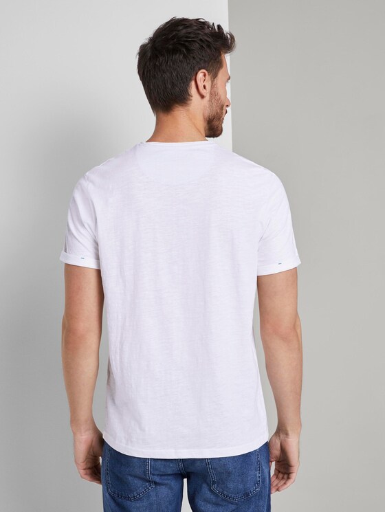T-Shirt in Melange-Struktur - Männer - White T-Shirt in Melange-Struktur - Männer - White - 2 - TOM TAILOR