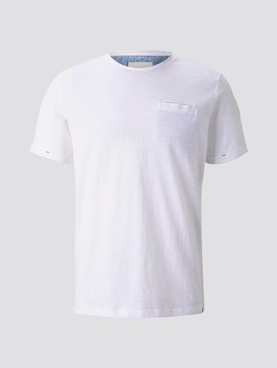 T-Shirt in Melange-Struktur - Männer - White T-Shirt in Melange-Struktur - Männer - White - 7 - TOM TAILOR