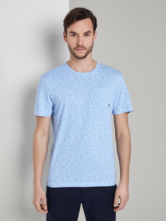 T-Shirt mit Allover-Print - Männer - blue irregular numbers design T-Shirt mit Allover-Print - Männer - blue irregular numbers design - 1 - TOM TAILOR