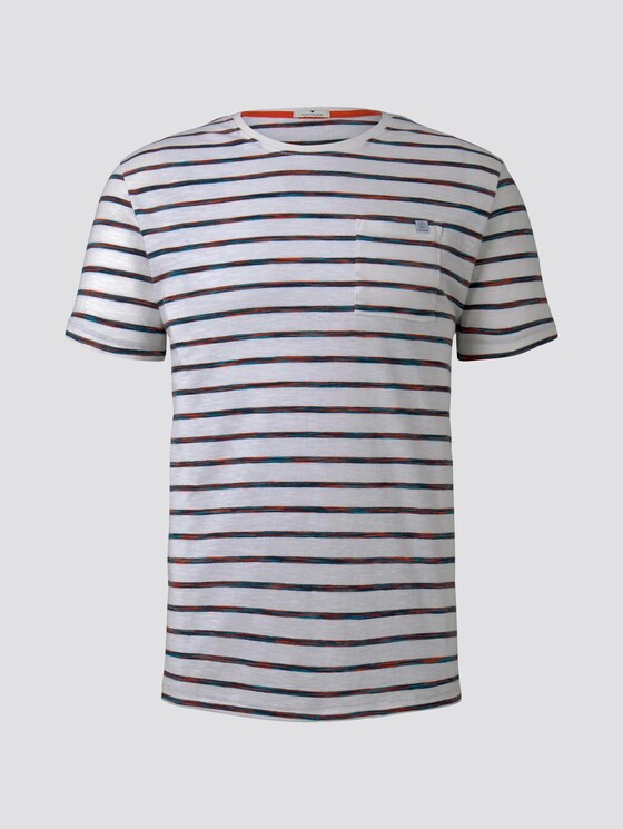 Gestreiftes T-Shirt mit Brusttasche - Männer - red spacedye stripe Gestreiftes T-Shirt mit Brusttasche - Männer - red spacedye stripe - 7 - TOM TAILOR