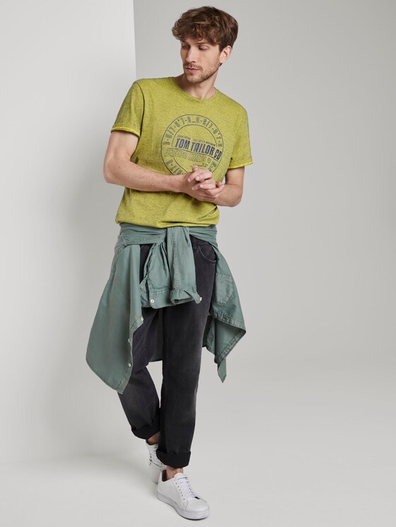 Gestreiftes T-Shirt mit Print - Männer - yellow overdye stripe Gestreiftes T-Shirt mit Print - Männer - yellow overdye stripe - 3 - TOM TAILOR