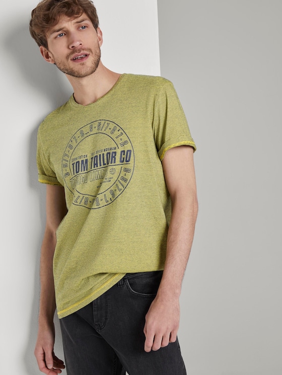 Gestreiftes T-Shirt mit Print - Männer - yellow overdye stripe Gestreiftes T-Shirt mit Print - Männer - yellow overdye stripe - 5 - TOM TAILOR