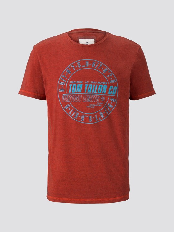 Gestreiftes T-Shirt mit Print - Männer - red overdye stripe Gestreiftes T-Shirt mit Print - Männer - red overdye stripe - 7 - TOM TAILOR
