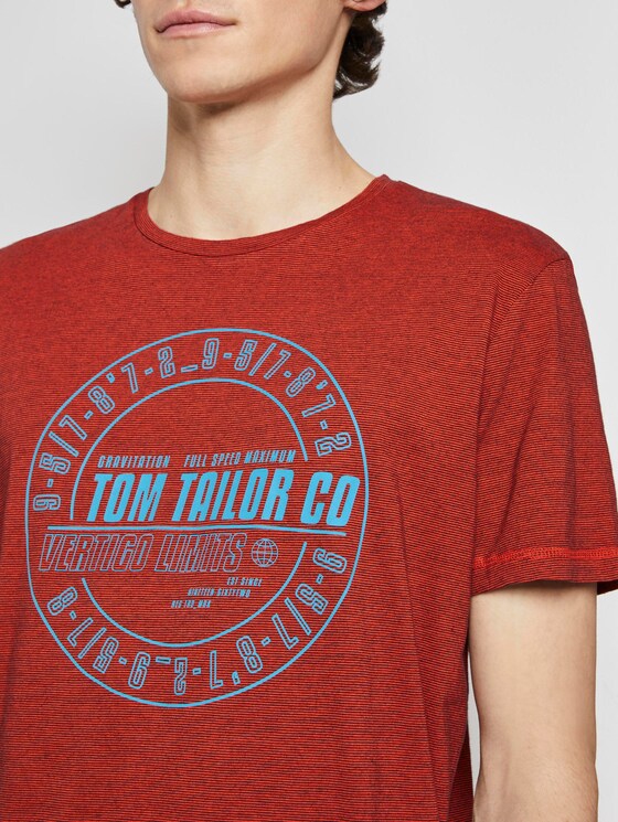 Gestreiftes T-Shirt mit Print - Männer - red overdye stripe Gestreiftes T-Shirt mit Print - Männer - red overdye stripe - 9 - TOM TAILOR