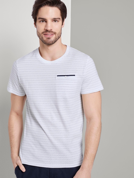 T-Shirt mit Strukturmuster - Männer - Off White T-Shirt mit Strukturmuster - Männer - Off White - 5 - TOM TAILOR