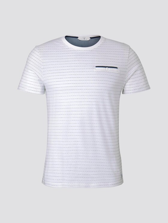 T-Shirt mit Strukturmuster - Männer - Off White T-Shirt mit Strukturmuster - Männer - Off White - 7 - TOM TAILOR