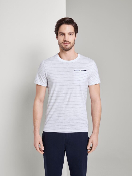T-Shirt mit Strukturmuster - Männer - Off White T-Shirt mit Strukturmuster - Männer - Off White - 9 - TOM TAILOR