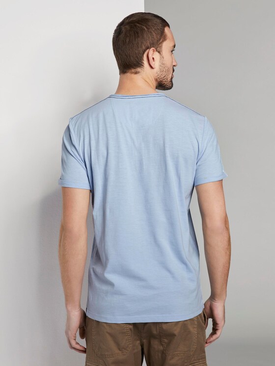 Henley T-Shirt in Melange-Optik - Männer - light powder blue Henley T-Shirt in Melange-Optik - Männer - light powder blue - 2 - TOM TAILOR
