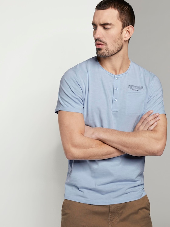 Henley T-Shirt in Melange-Optik - Männer - light powder blue Henley T-Shirt in Melange-Optik - Männer - light powder blue - 5 - TOM TAILOR