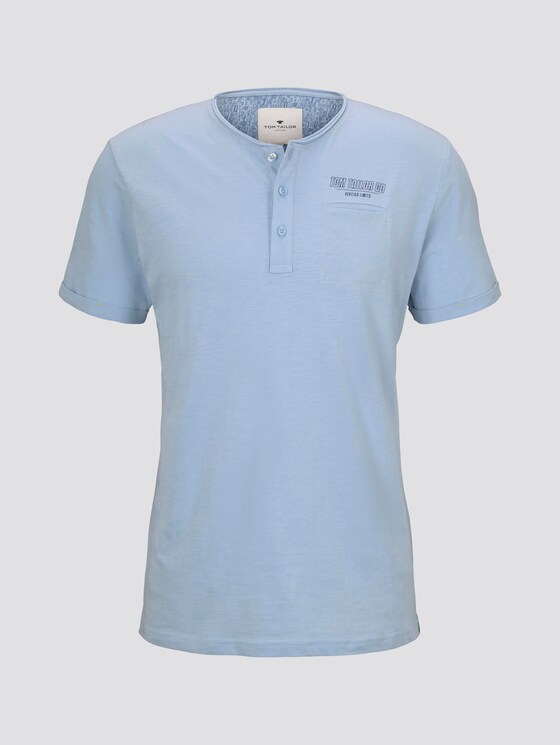 Henley T-Shirt in Melange-Optik - Männer - light powder blue Henley T-Shirt in Melange-Optik - Männer - light powder blue - 7 - TOM TAILOR