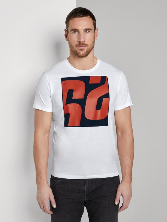 T-Shirt mit Print - Männer - White T-Shirt mit Print - Männer - White - 1 - TOM TAILOR