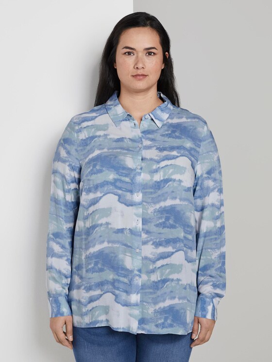Curvy - Bluse im Tie-Dye Look - Frauen - bluish tie dye Curvy - Bluse im Tie-Dye Look - Frauen - bluish tie dye - 1 - My True Me