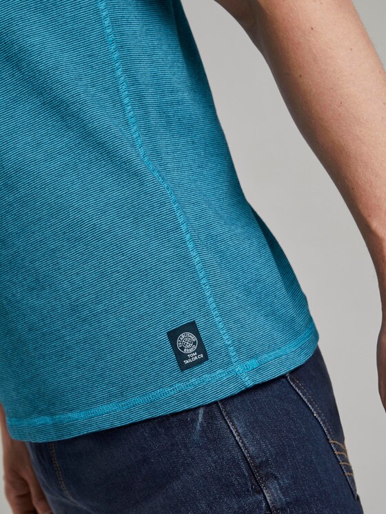 Eingefärbtes Poloshirt mit Streifenmuster - Männer - teal overdye stripe Eingefärbtes Poloshirt mit Streifenmuster - Männer - teal overdye stripe - 10 - TOM TAILOR