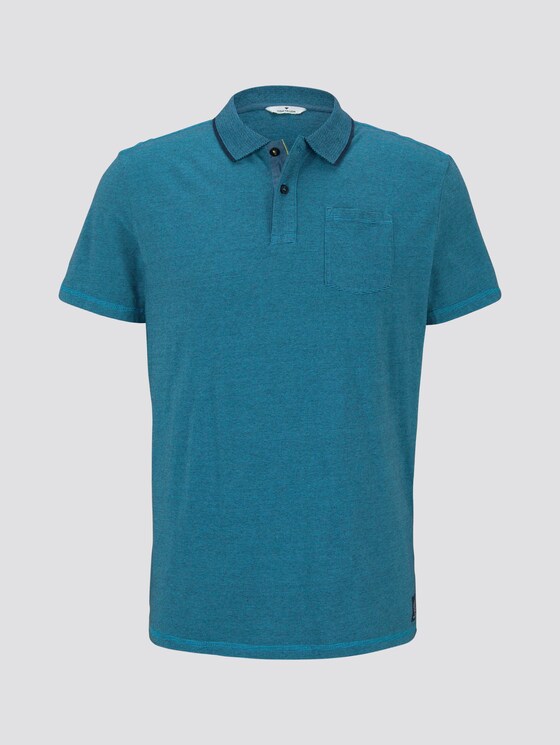 Eingefärbtes Poloshirt mit Streifenmuster - Männer - teal overdye stripe Eingefärbtes Poloshirt mit Streifenmuster - Männer - teal overdye stripe - 7 - TOM TAILOR