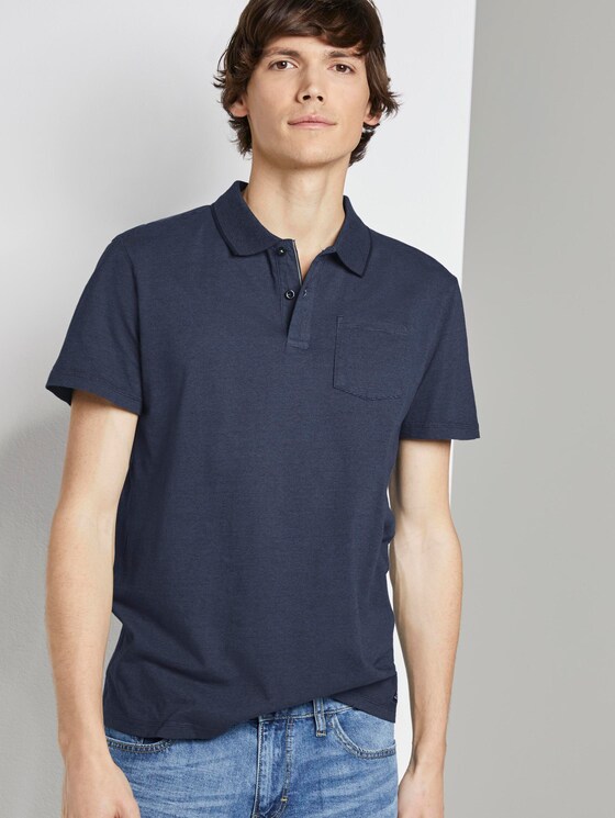 Eingefärbtes Poloshirt mit Streifenmuster - Männer - blue overdye stripe Eingefärbtes Poloshirt mit Streifenmuster - Männer - blue overdye stripe - 5 - TOM TAILOR
