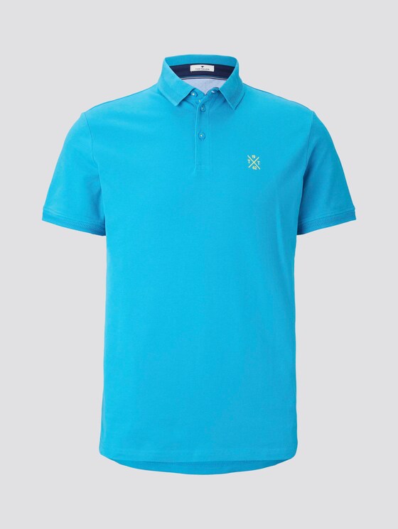 Schlichtes Poloshirt mit kleinem Print - Männer - teal bay green Schlichtes Poloshirt mit kleinem Print - Männer - teal bay green - 7 - TOM TAILOR