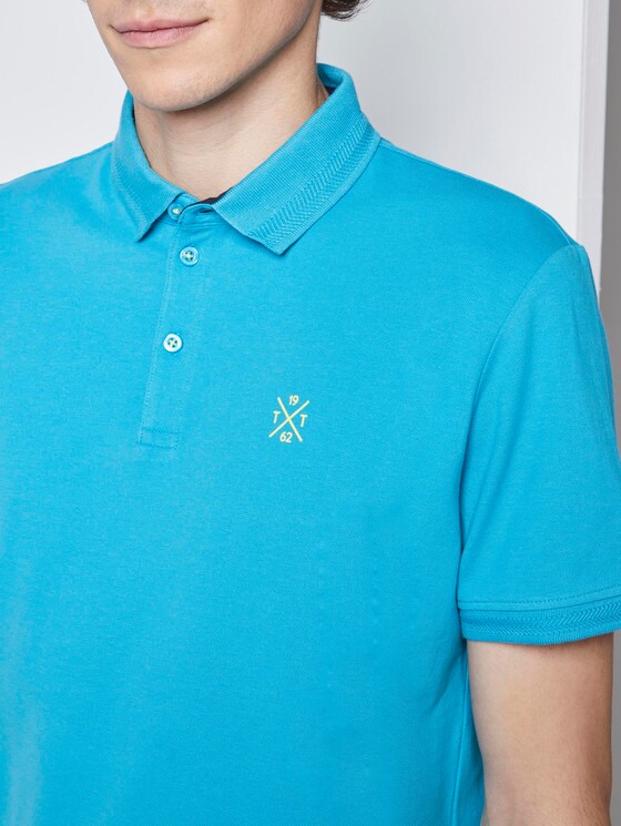 Schlichtes Poloshirt mit kleinem Print - Männer - teal bay green Schlichtes Poloshirt mit kleinem Print - Männer - teal bay green - 9 - TOM TAILOR