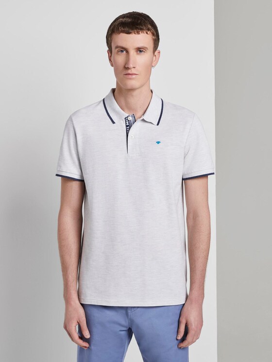 Meliertes Poloshirt - Männer - Blanc De Blanc White Melange Meliertes Poloshirt - Männer - Blanc De Blanc White Melange - 1 - TOM TAILOR