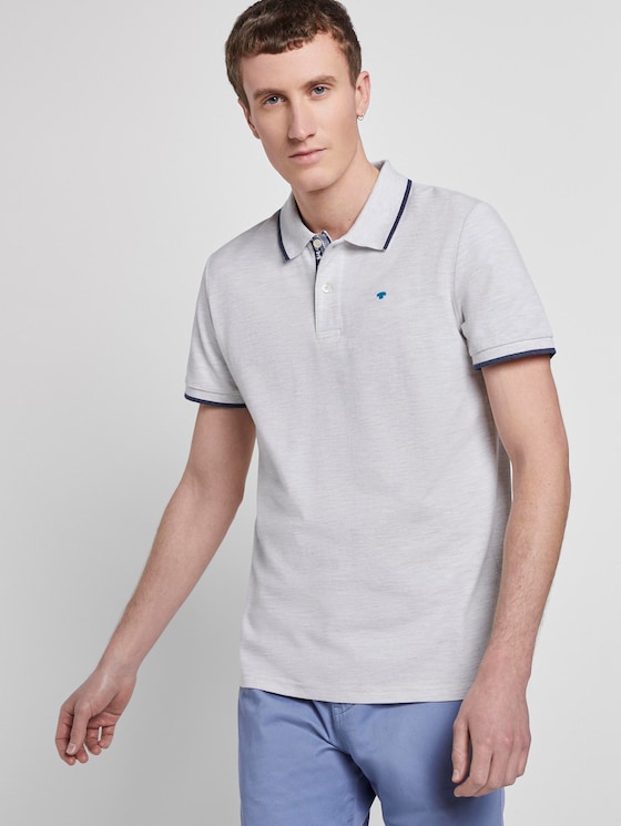 Meliertes Poloshirt - Männer - Blanc De Blanc White Melange Meliertes Poloshirt - Männer - Blanc De Blanc White Melange - 5 - TOM TAILOR