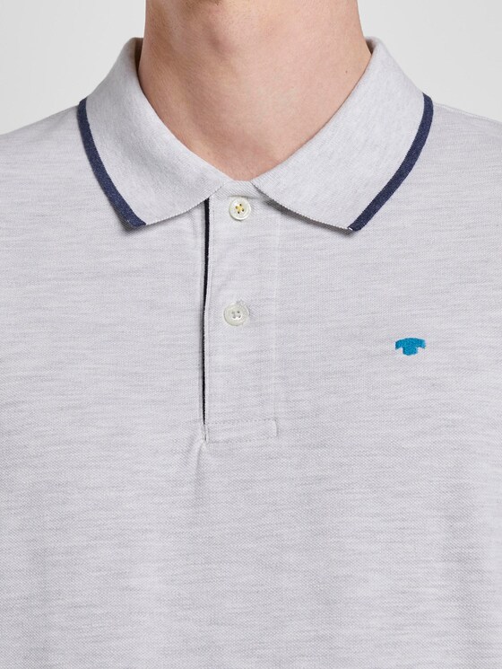 Meliertes Poloshirt - Männer - Blanc De Blanc White Melange Meliertes Poloshirt - Männer - Blanc De Blanc White Melange - 9 - TOM TAILOR