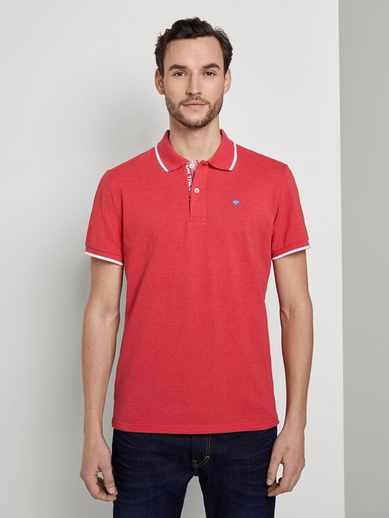 Meliertes Poloshirt - Männer - Brilliant Red Melange Meliertes Poloshirt - Männer - Brilliant Red Melange - 1 - TOM TAILOR