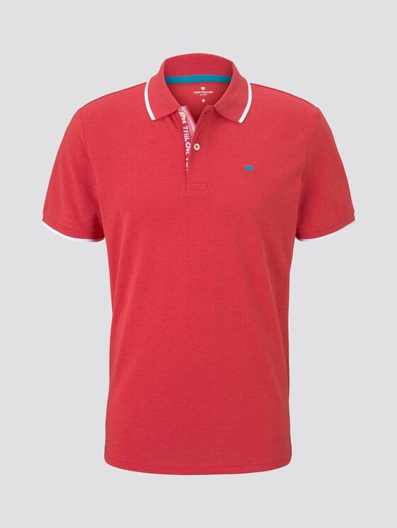 Meliertes Poloshirt - Männer - Brilliant Red Melange Meliertes Poloshirt - Männer - Brilliant Red Melange - 7 - TOM TAILOR