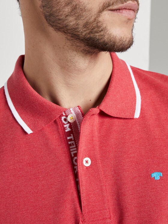 Meliertes Poloshirt - Männer - Brilliant Red Melange Meliertes Poloshirt - Männer - Brilliant Red Melange - 9 - TOM TAILOR