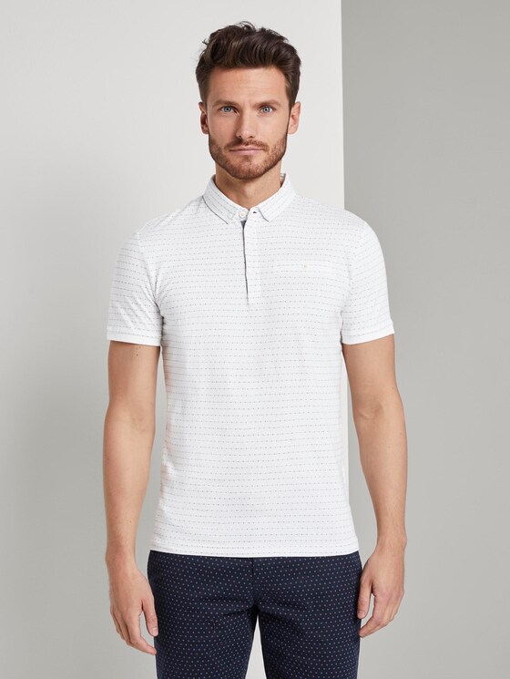 Poloshirt mit Strukturmuster - Männer - Off White Poloshirt mit Strukturmuster - Männer - Off White - 1 - TOM TAILOR
