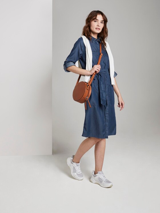 Denim dress with a tie belt - Women - Blue Denim Denim dress with a tie belt - Women - Blue Denim - 3 - TOM TAILOR