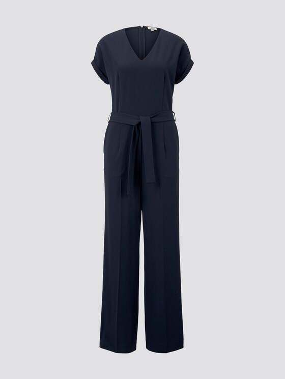 Jumpsuit mit Bindegürtel - Frauen - Sky Captain Blue Jumpsuit mit Bindegürtel - Frauen - Sky Captain Blue - 7 - TOM TAILOR